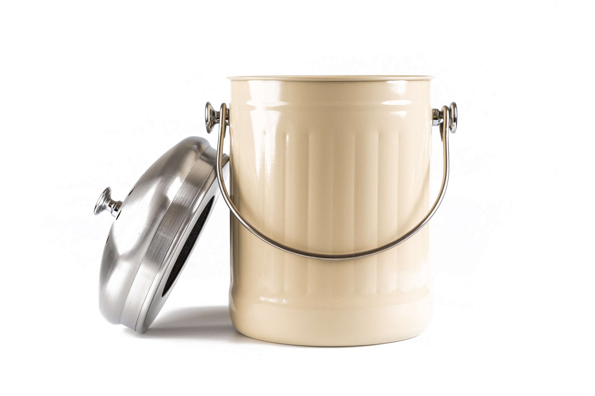 compost pail, cream - Whisk